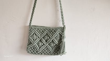 Macrame Handbag for Ladies Macrame Handbag Sustainable Macrame Tote Bag for daily Style Macrame Crossbody Purse Lightweight Macrame Clutch