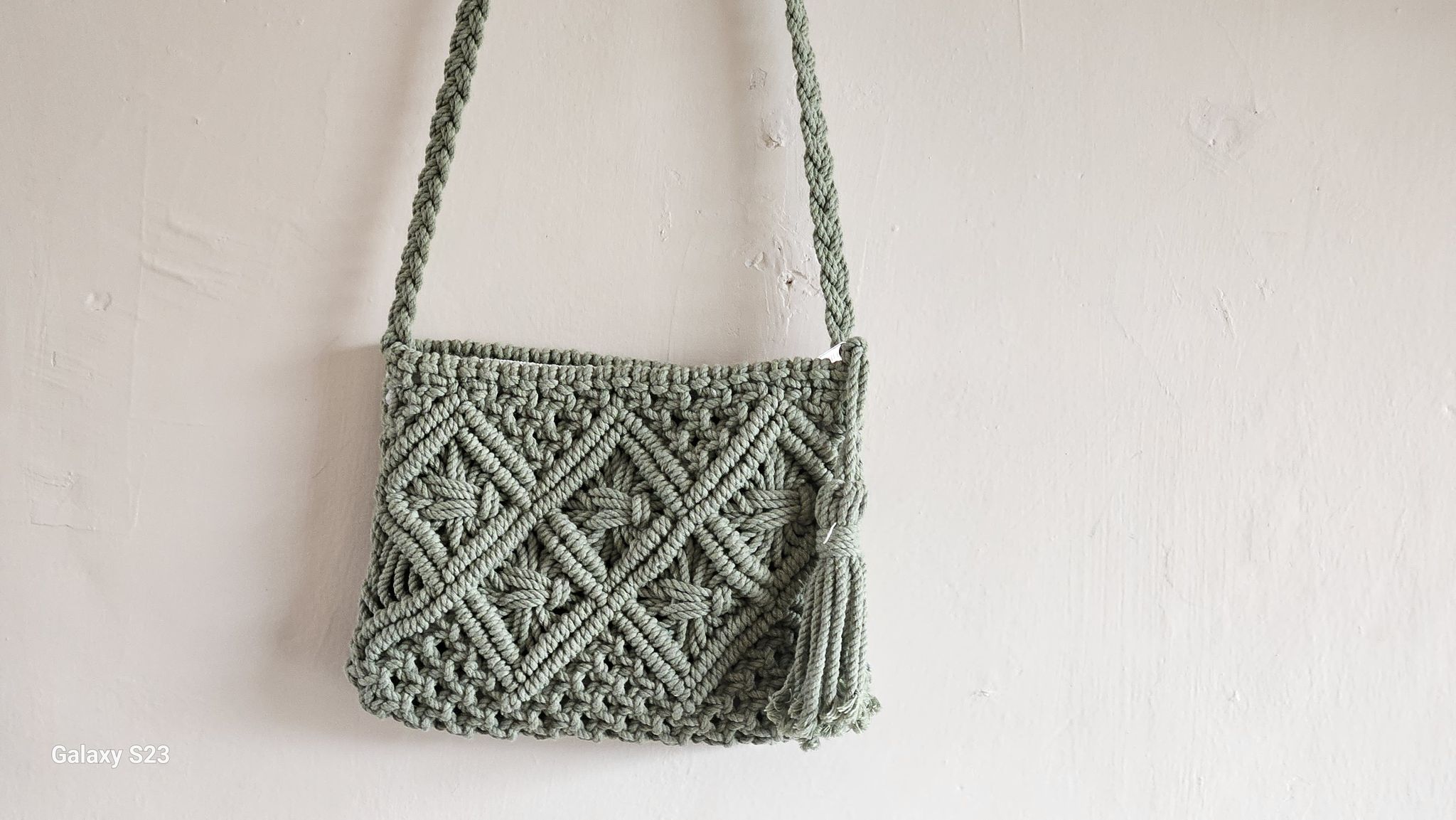 Macrame Handbag for Ladies Macrame Handbag Sustainable Macrame Tote Bag for daily Style Macrame Crossbody Purse Lightweight Macrame Clutch