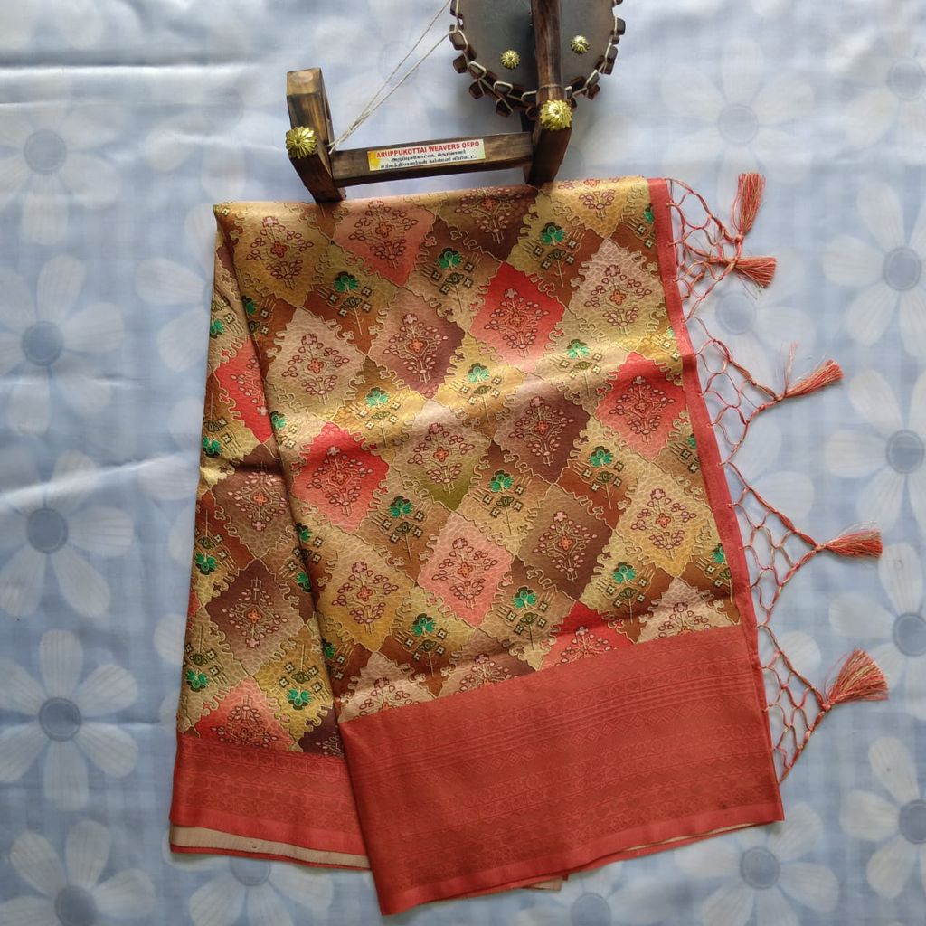 Silk Cotton Saree with Blouse