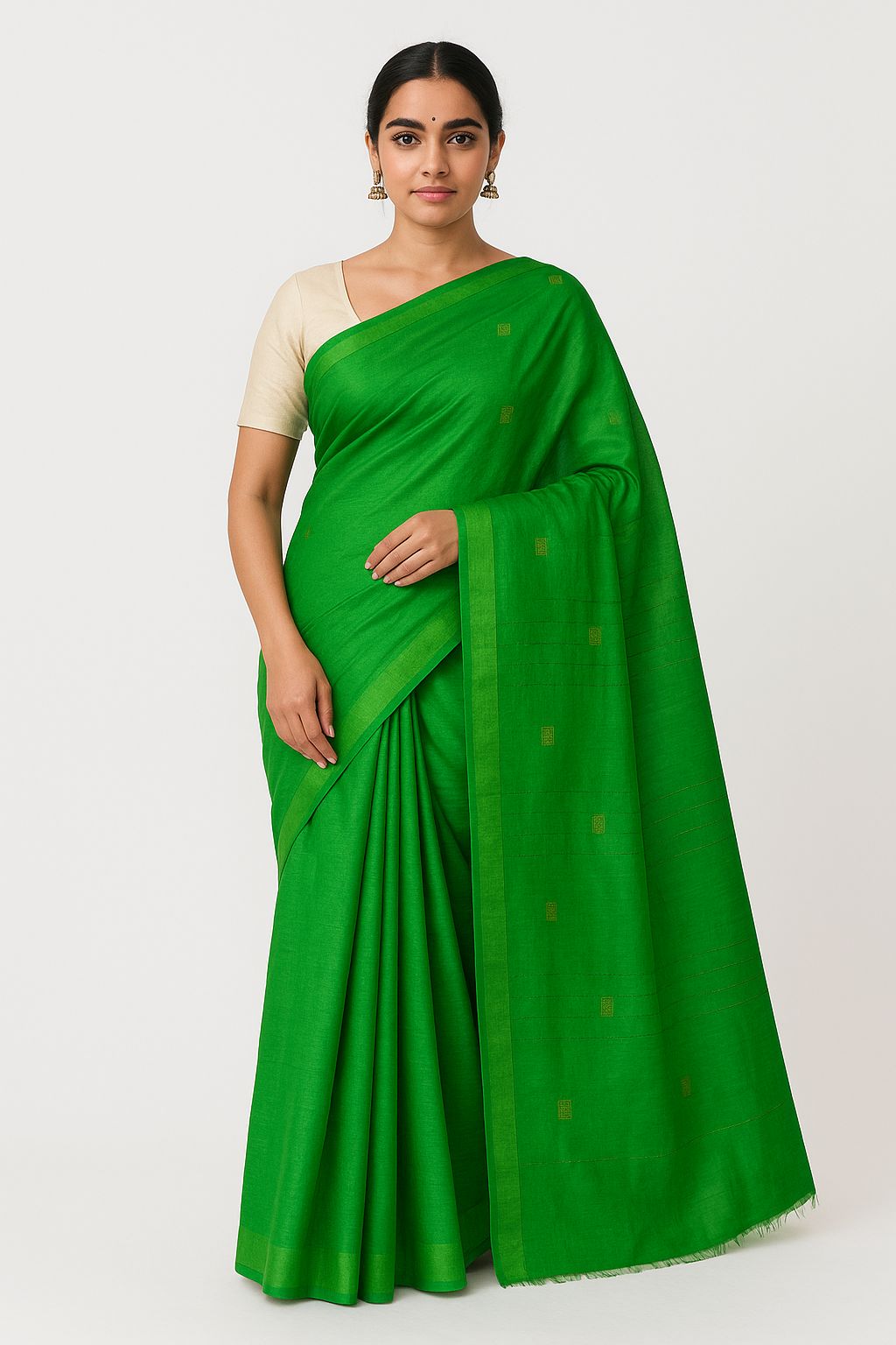Green  Tussar Silk Saree