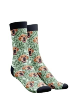1 Pair Pack of Bunaayi Printed Socks - Dollar Puppy