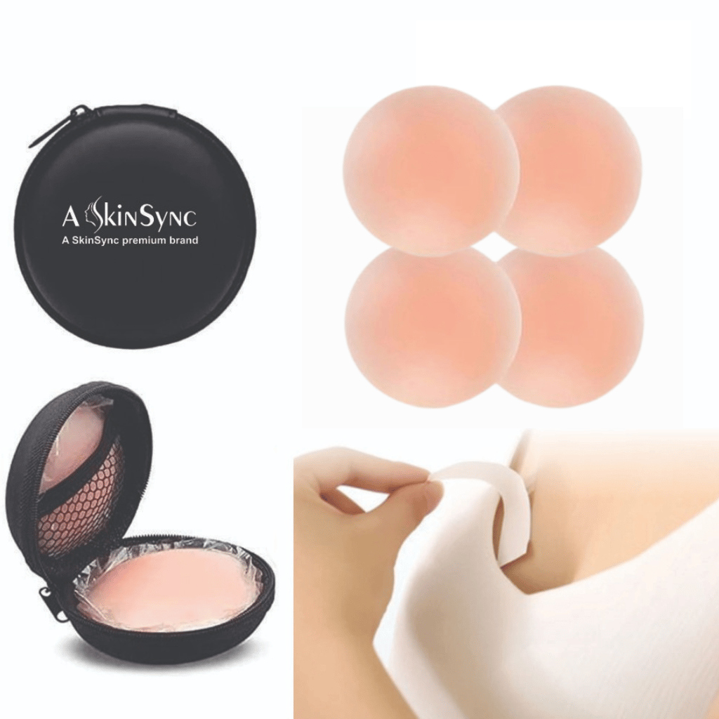 A SkinSync Silicone Nipple Covers 10 Times Reusable for Women (2 Pair) with Double Sided Tape 36 Pieces, Fashion Clothing Accessory