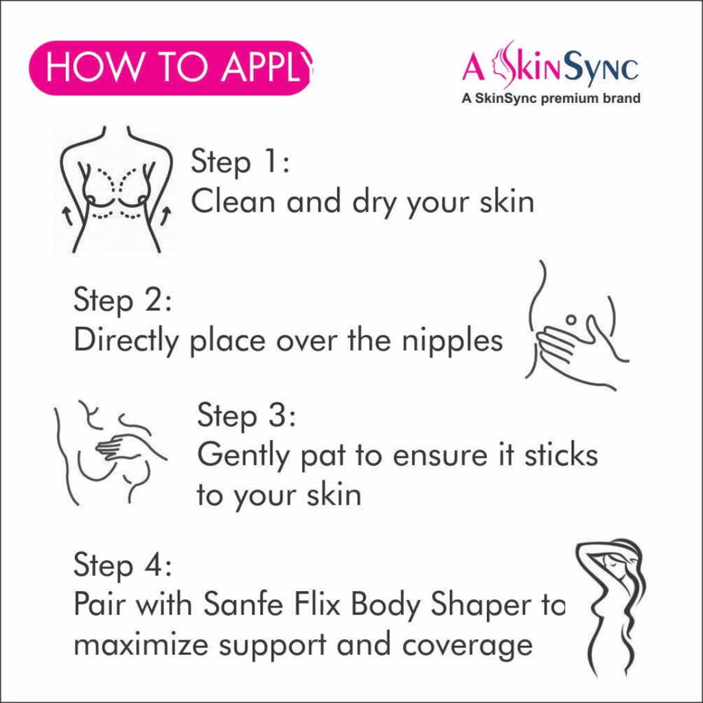 A SkinSync Silicone Nipple Covers 10 Times Reusable for Women (2 Pair) with Double Sided Tape 36 Pieces, Fashion Clothing Accessory