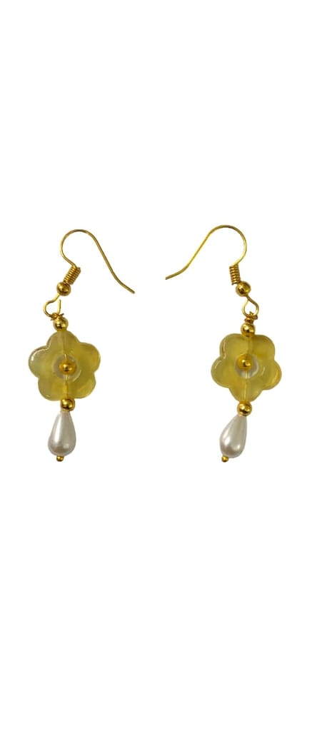 Floral Drop Earrings with Pearl Accents - Elegant & Chic