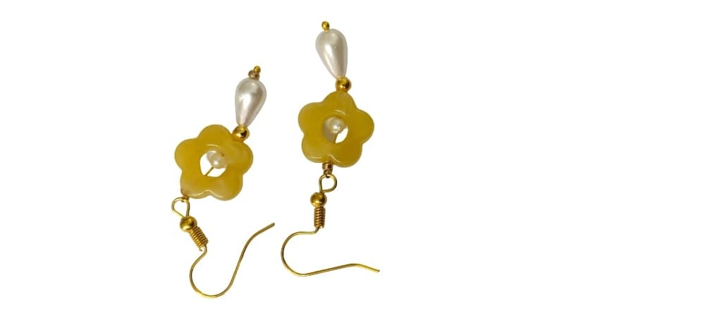 Floral Drop Earrings with Pearl Accents - Elegant & Chic