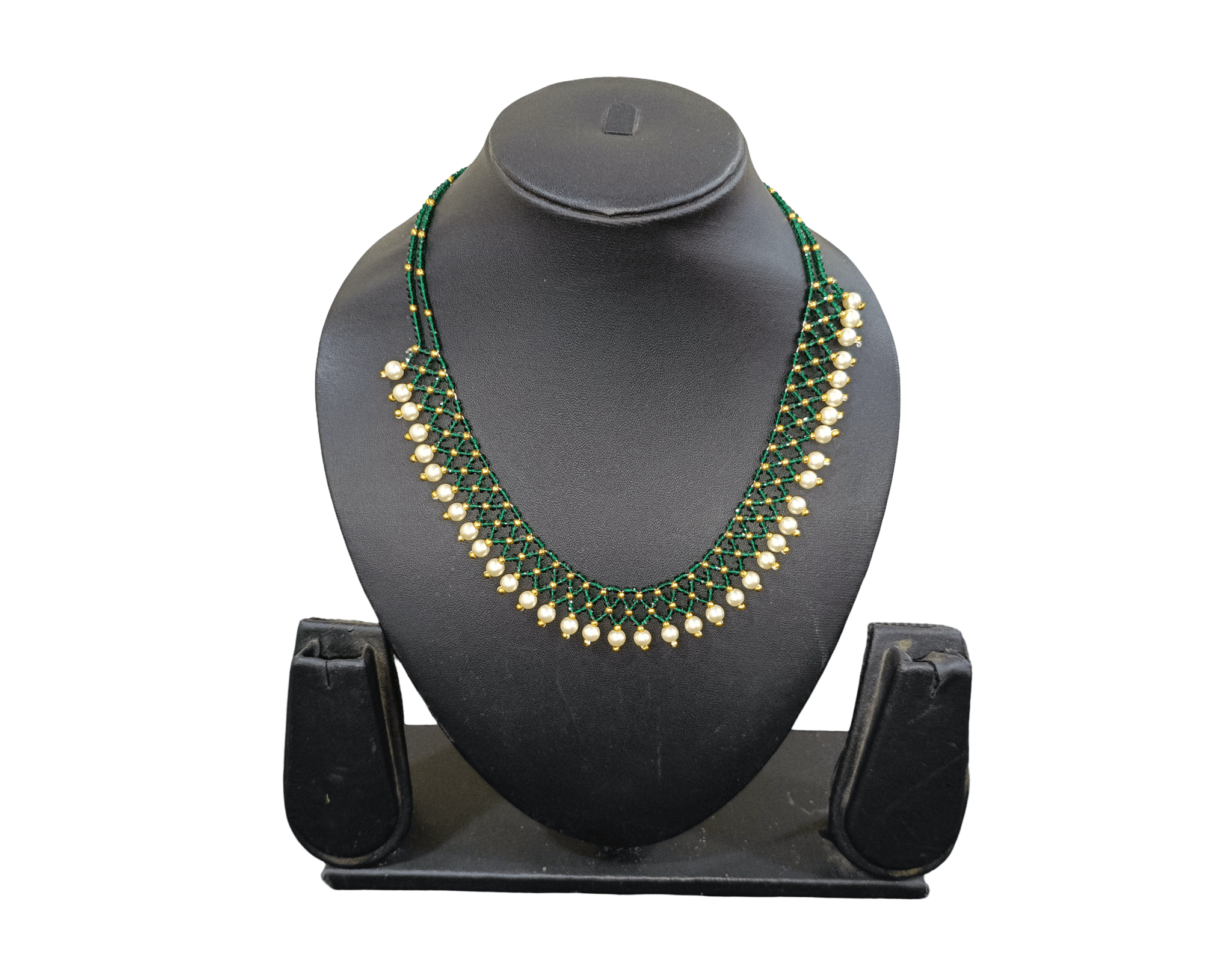 Green Beaded Necklace - Handcrafted Elegant Jewelry