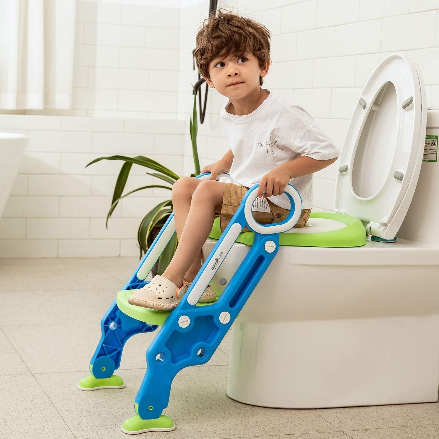 2 in 1 Training Foldable Ladder Potty Toilet Seat for Kids