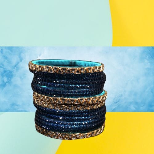 Midnight Blue Sparkle Bangle Set