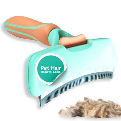 Buraq Professional Dematting Deshedding Comb for Dogs & Cats, Self-Cleaning, Retractable, Stainless Steel Blade, Gentle & Effective, Reduces Shedding for Short & Long Hair Pets
