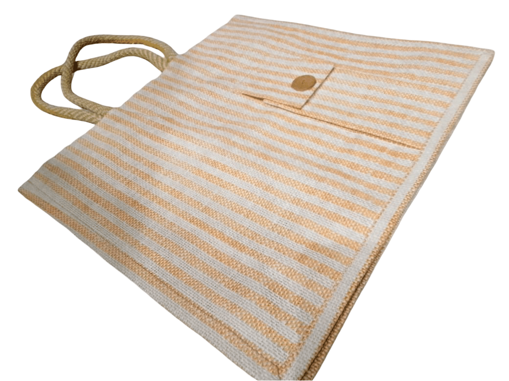 Jute Bag, Durable and Easy to Hold Handle with Comfortable Grip, Spacious Storage Compartment, Crafted from Natural Jute, Eco-friendly, Sustainable Jute Bag (12x12 INCH, Brown)