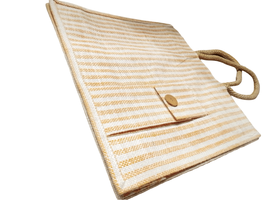 Jute Bag, Durable and Easy to Hold Handle with Comfortable Grip, Spacious Storage Compartment, Crafted from Natural Jute, Eco-friendly, Sustainable Jute Bag (12x12 INCH, Brown)