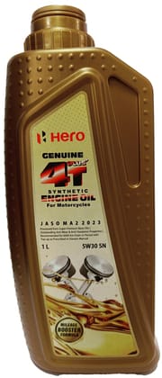 Hero Genuine 4T Plus 5W-30 Synthetic Engine Oil for bikes | API SN and JASO MA2 Certified | Advanced fuel saving technology| Specially formulated for Hero motorcycles ( 1000 ml )