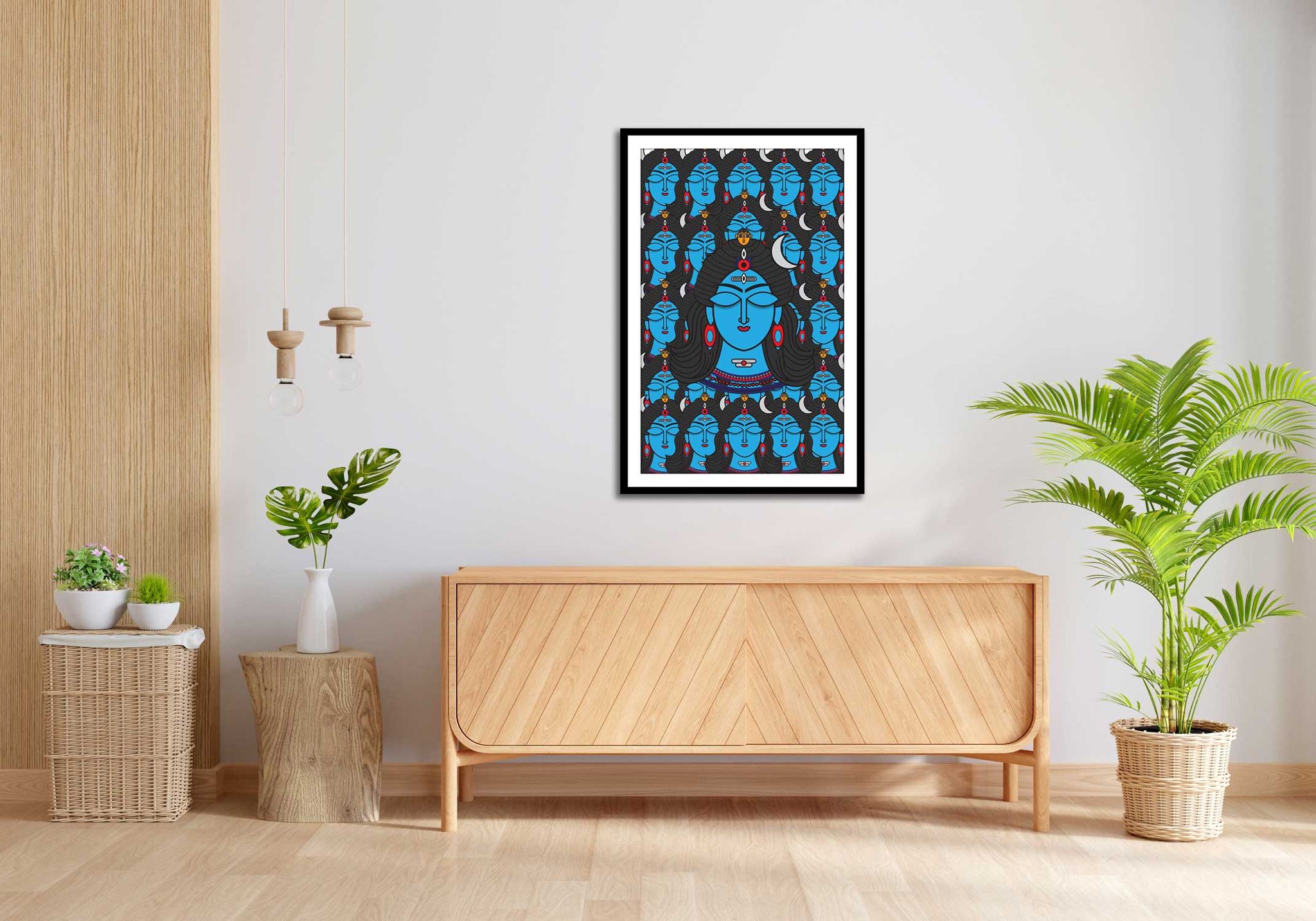 COSMIC SILENCE OF SHIVA WALLART 16in X 24in WITH BLACK FRAME