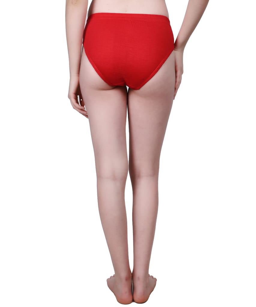 Maxolity Women's Cotton Hipster Panties - Red Color Solid, Soft, Breathable & Comfortable for Everyday Wear Panty pack of 1