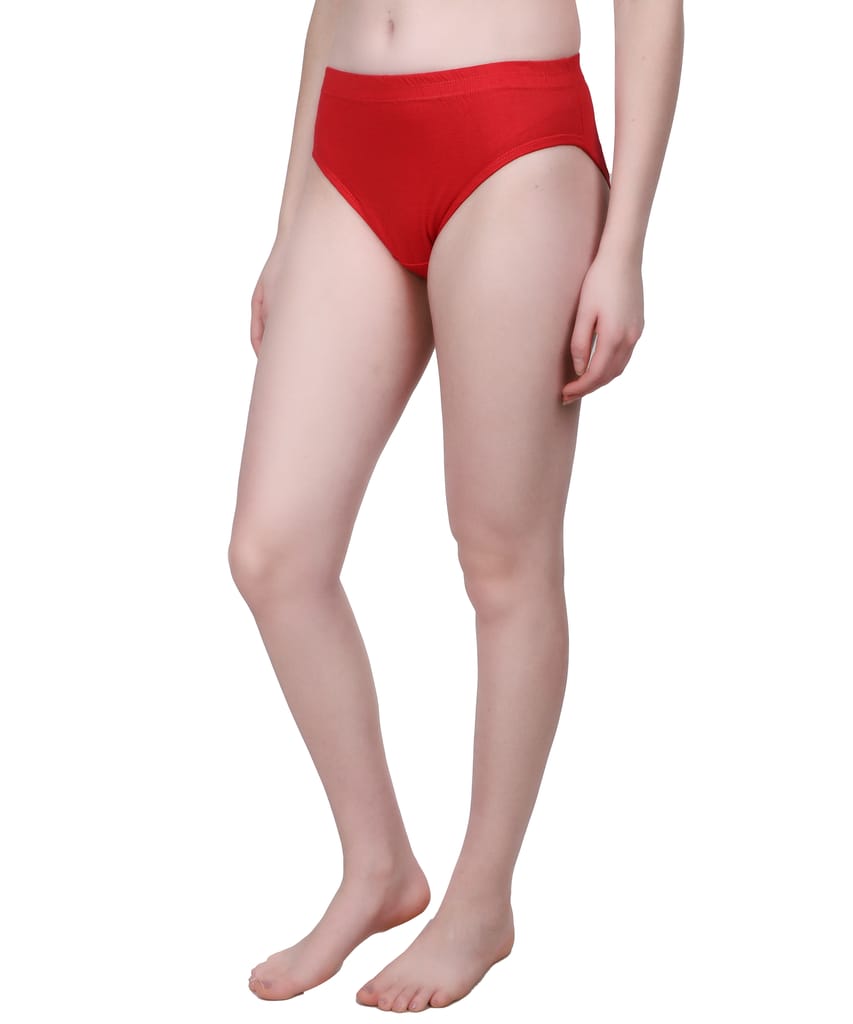 Maxolity Women's Cotton Hipster Panties - Red Color Solid, Soft, Breathable & Comfortable for Everyday Wear Panty pack of 1