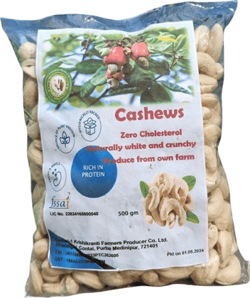 Premium Cashews - Naturally White & Crunchy, Zero Cholesterol 500 gm