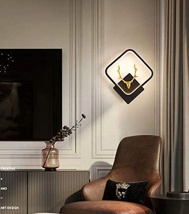 LED Stag Square White Wall Lamp Light- Warm White-Aluminium