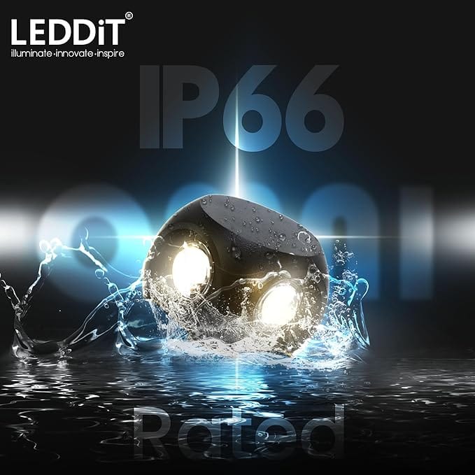 6-Watt Omni 4 Way Up Down (4 Multi-Directional Glow) Wall Light with Aluminium IP65 Waterproof Body, Warm White, Pack of 1