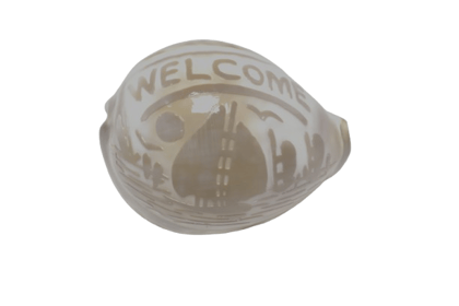 Welcome Seashell with Coastal Carvings - Beach Decor