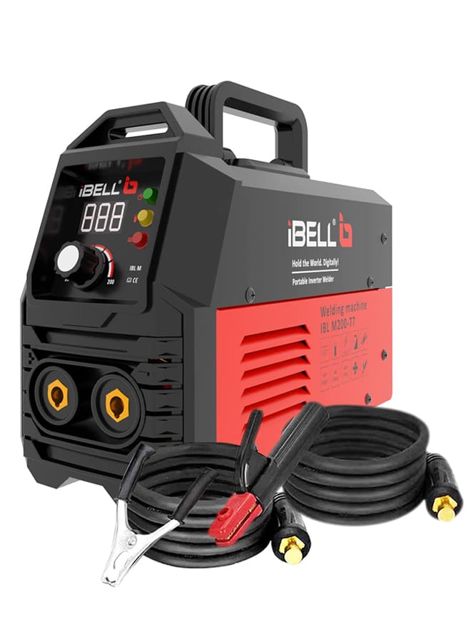 iBELL M200-77SC  Inverter ARC Welding Machine 200A | Adjustable Hot Start & Arc Force | Portable IGBT Welder with Anti-Stick | 220V ±15% | Supports 1-4mm Electrodes