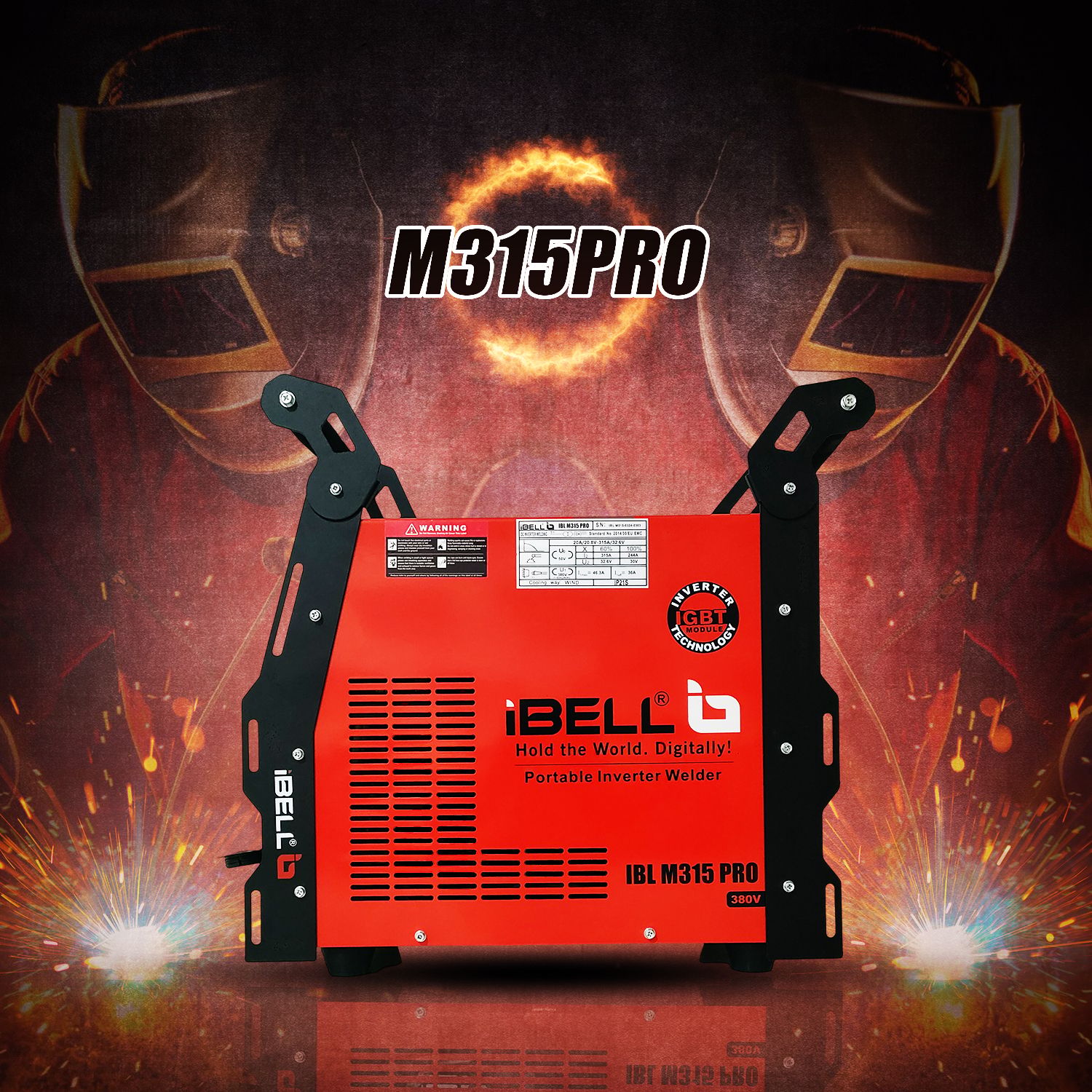 iBELL M315PRO 315A Inverter ARC Welding Machine | Professional & Workshop 3-Phase IGBT Welder | Adjustable Hot Start, Anti-Stick, Arc Force | 1-5mm Electrodes | 440V