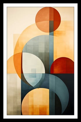 GEOMETRIC HARMONY WALL DECOR 16in X 24in WITH BLACK FRAME
