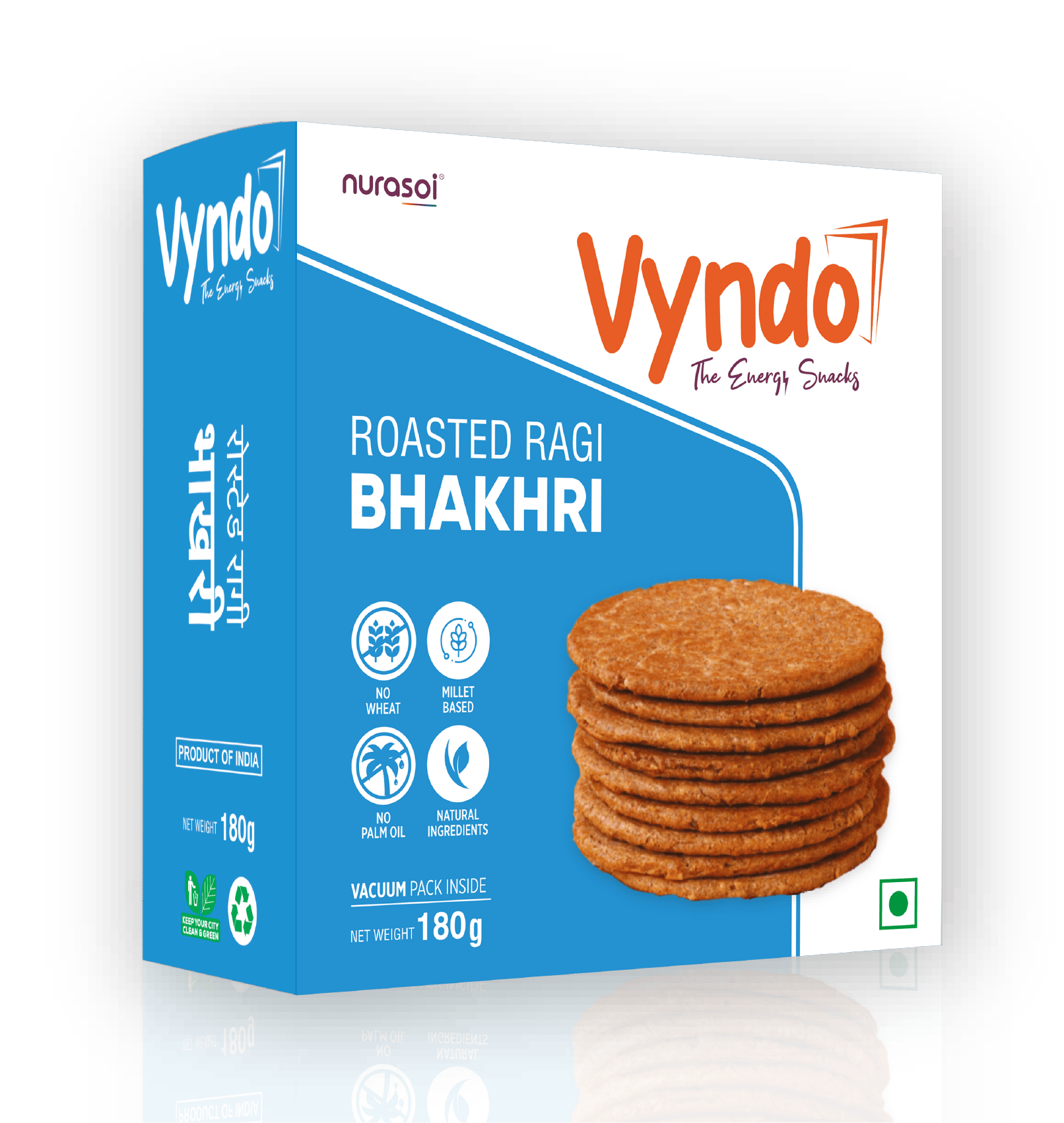 Vyndo Roasted Ragi Bhakhri - 180 gm | Millet Snacks | Healthy Snacks | Gluten free