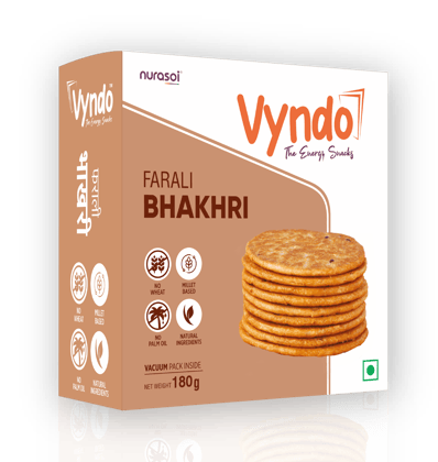 Vyndo Farali Bhakhri (180 gm) | Millet Snacks | Healthy Snacks | Gluten free | No wheat | Fasting Snack