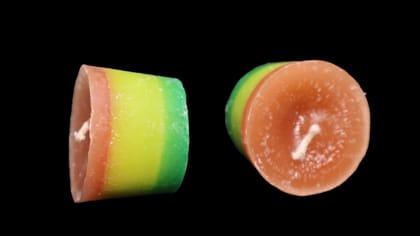 Rainbow Layered Candles - Set of 2