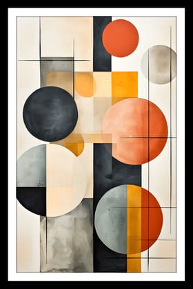 CIRCLE OF THOUGHT WALLART 16in X 24in WITH BLACK FRAME