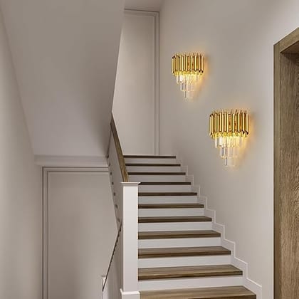 3 Layer Gold Crystal Led Wall Lamp, Wall Lights for Living Room Modern, Fancy Lights, Antique Home Decor for Living Room, Wall Lights for Home Decoration.