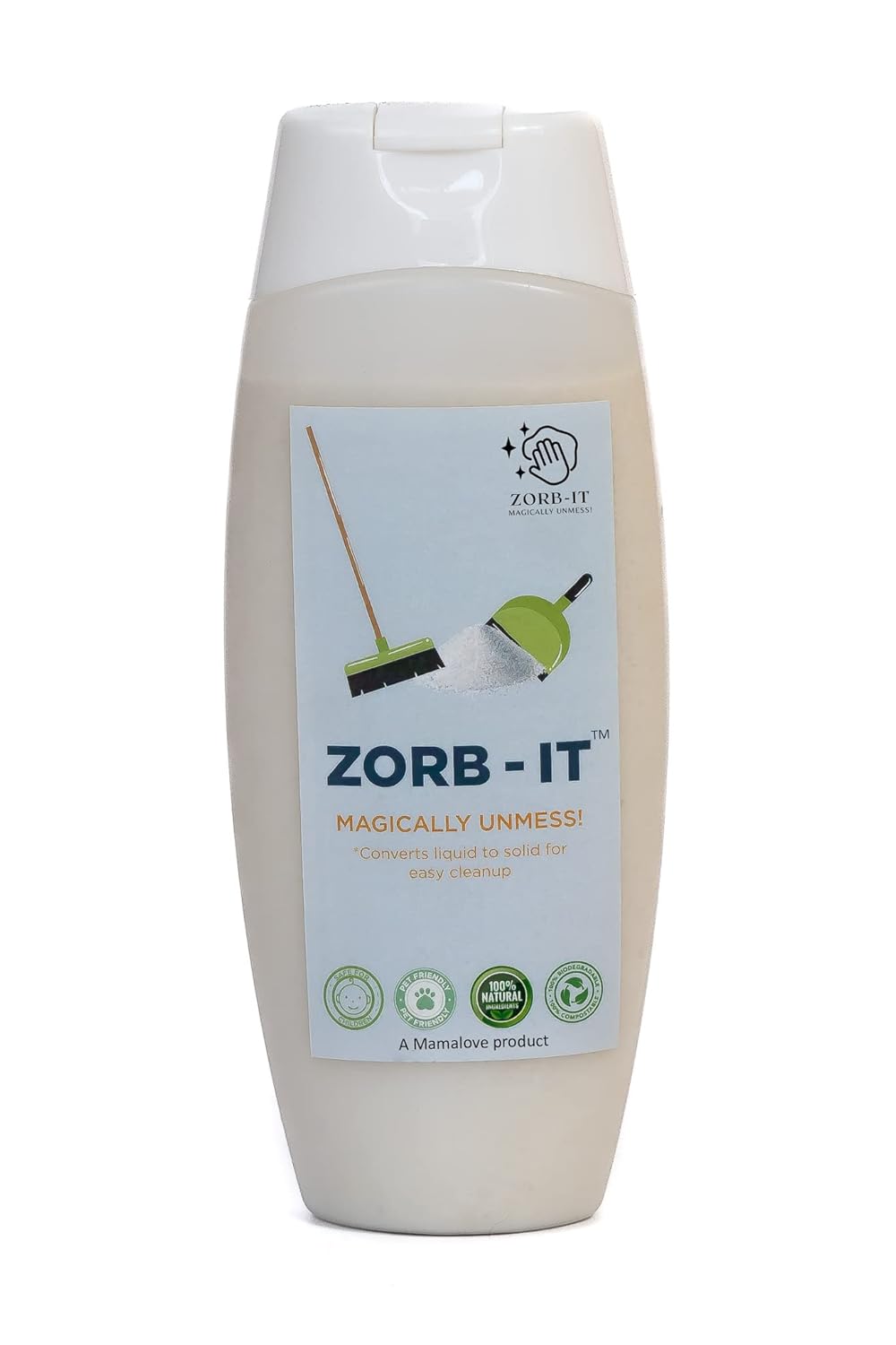 Zorb-It Magically Unmess! Powder Converts Liquid to Solid| Deodorises| Easily Clean Up Pet/Toddler Pee/Vomit/Diarrhea/Blood/Messes, Cars, Kitchens, Floors and More!