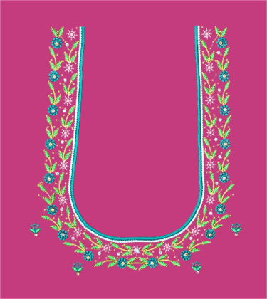 Floral Embroidered Neckline Design for Blouse & Kurtis