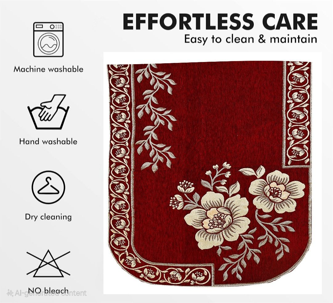 Premium Single Seater Velvet Sofa Cover Set  Mehroon (Pack of 2)