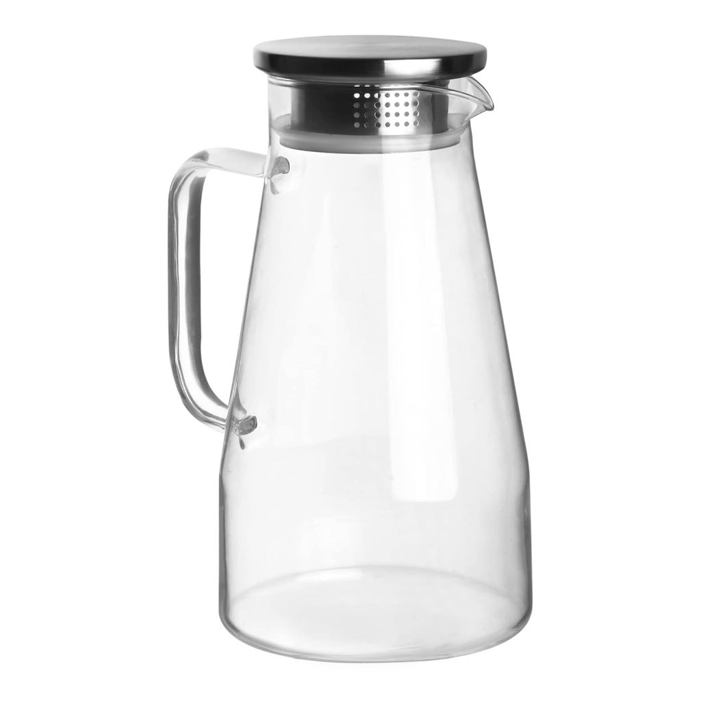 Treo By Milton Conic Borosilicate Glass Jug, 1800 ml, Transparent | Serve Water | Beverages | Iced Tea | Juices | Cocktail | Milk | Chaas | Shakes