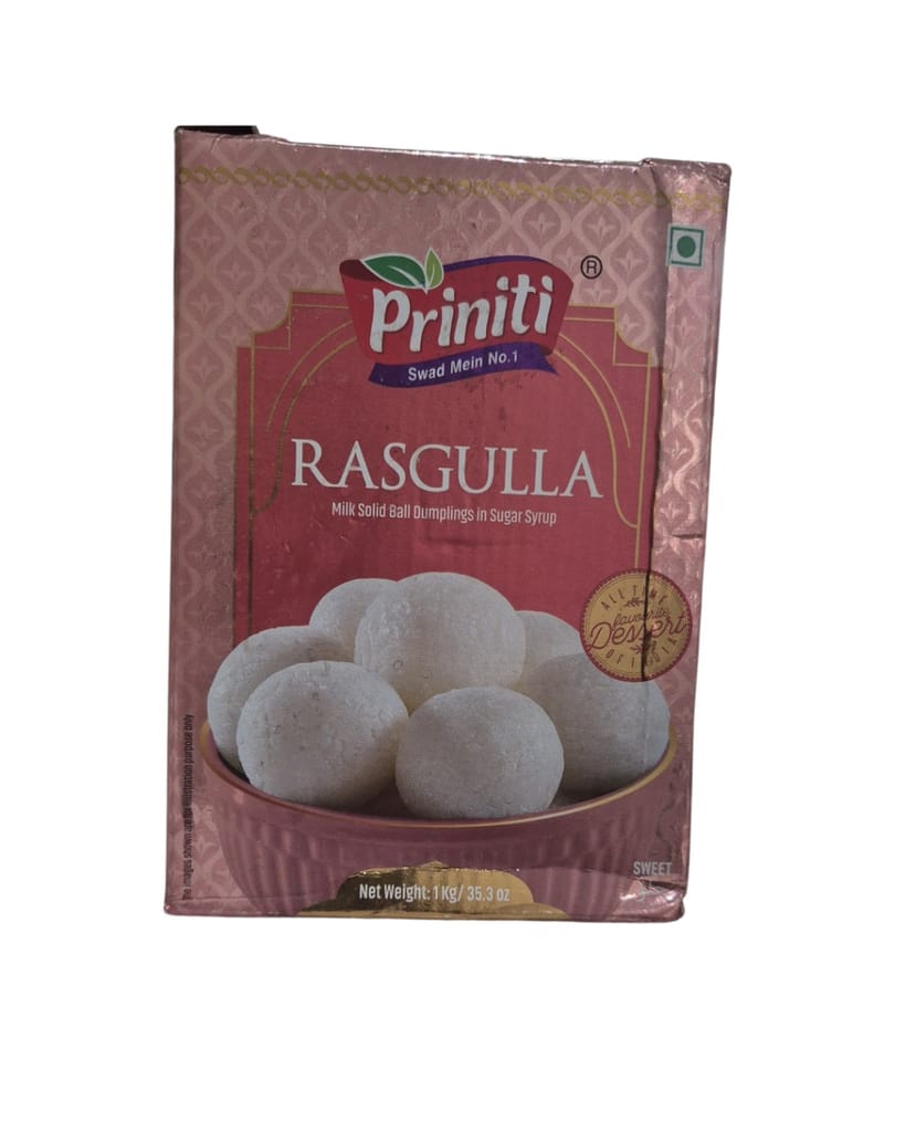 Priniti Rasgulla - Milk Solid Ball Dumplings in Sugar Syrup