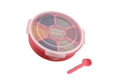 Spice Container with Multiple Compartments - Airtight and Organized