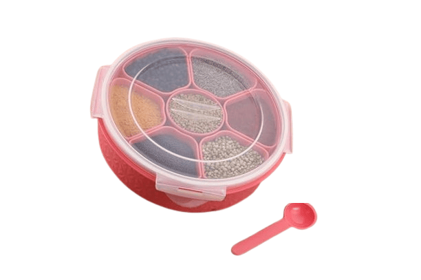 Spice Container with Multiple Compartments - Airtight and Organized