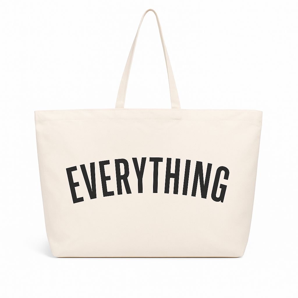 Miloy Extra Large Canvas Foldable Tote Bag for Travel, Shopping, Drawing Class | Heavy Duty Big Size Light Weight Luggage Bag | Single Compartment Without Zipper | Xlarge Everything Tote Bag