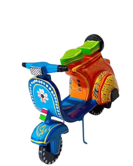 Handcrafted Artistic Wooden Scooter Figurine - Decorative Home Decor