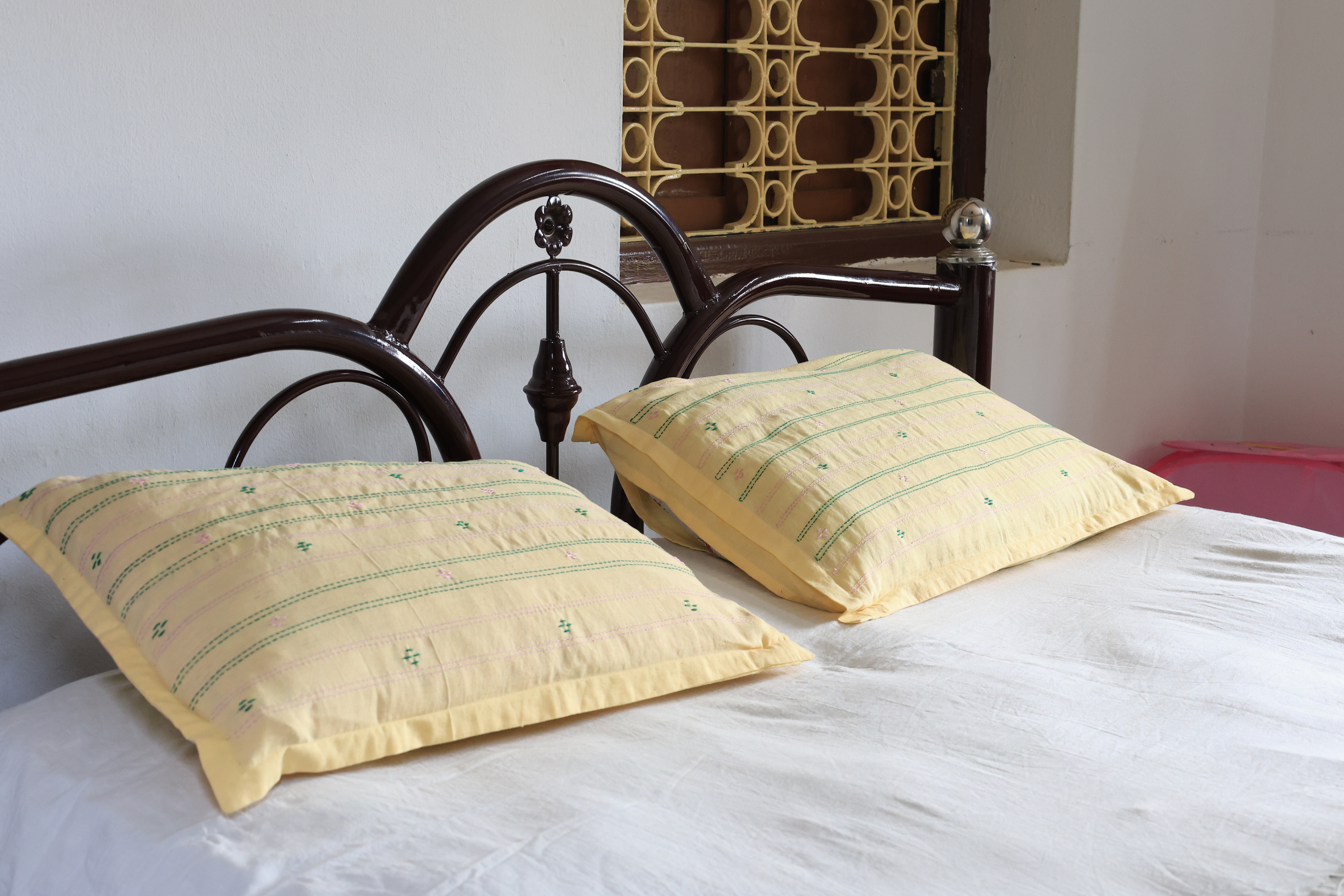 Embroidered Cotton Pillowcase Set - Soft & Elegant Bedding