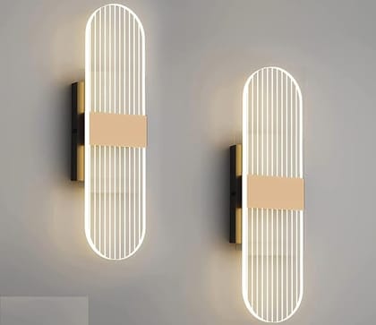 Pack of 2 Modern LED 15watt Round Shape Nordic Sconce Transparent Indoor Home Acrylic Wall Lamp - Warm White (2, Round Shape)