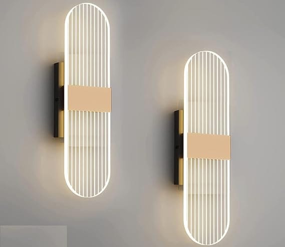 Pack of 2 Modern LED 15watt Round Shape Nordic Sconce Transparent Indoor Home Acrylic Wall Lamp - Warm White (2, Round Shape)