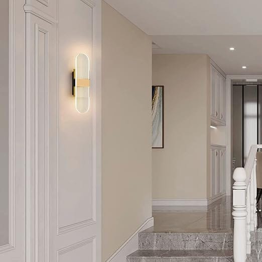 Pack of 2 Modern LED 15watt Round Shape Nordic Sconce Transparent Indoor Home Acrylic Wall Lamp - Warm White (2, Round Shape)