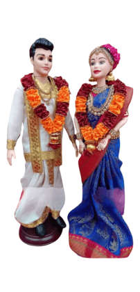 Indian Wedding Couple Dolls - Traditional Bride & Groom