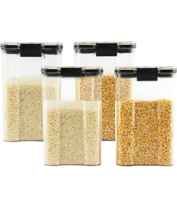 PearlPet - Black Polyproplene Dal Container ( Pack of 4 )