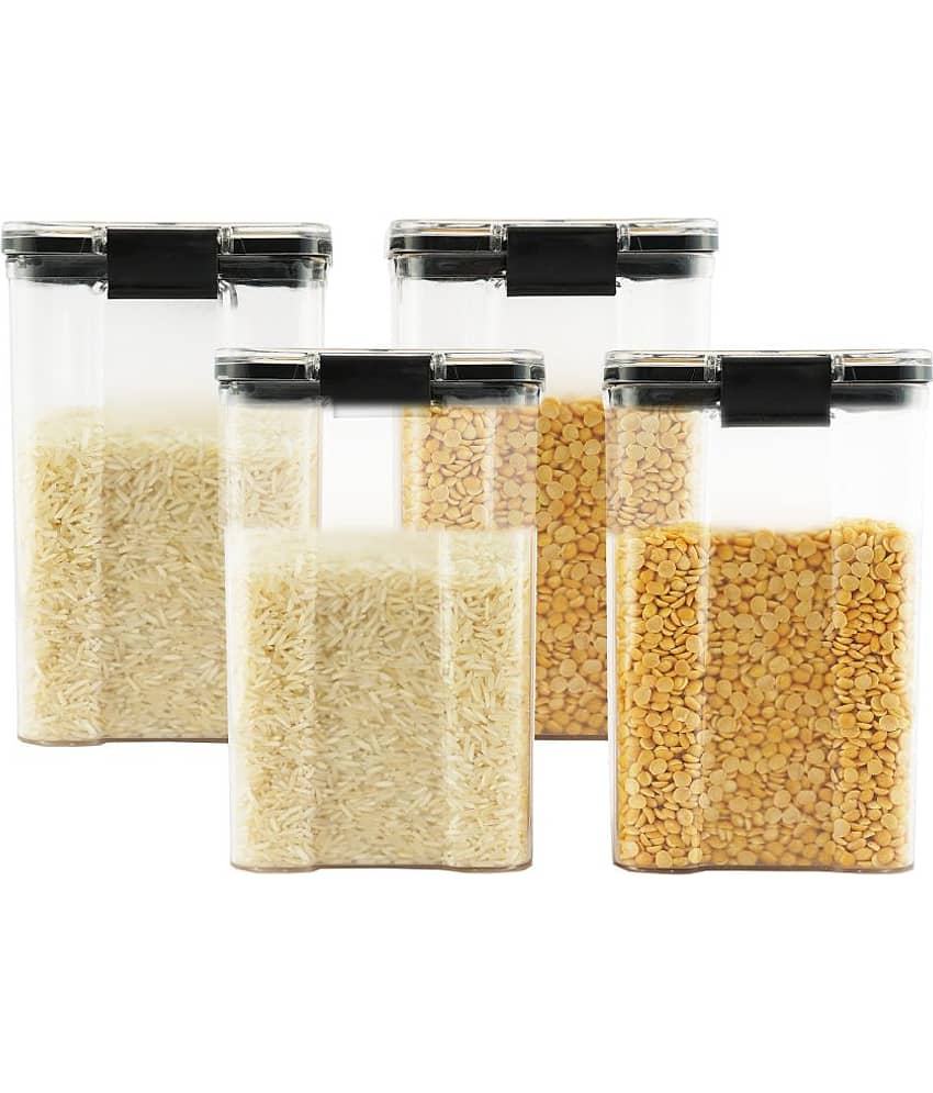 PearlPet - Black Polyproplene Dal Container ( Pack of 4 )