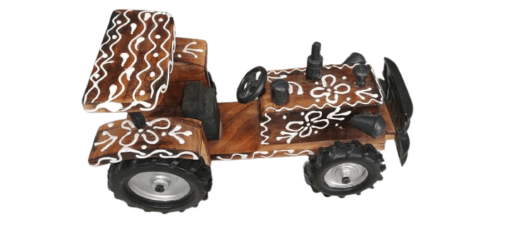 Handcrafted Wooden Tractor Showpiece - Decorative Farmhouse Decor