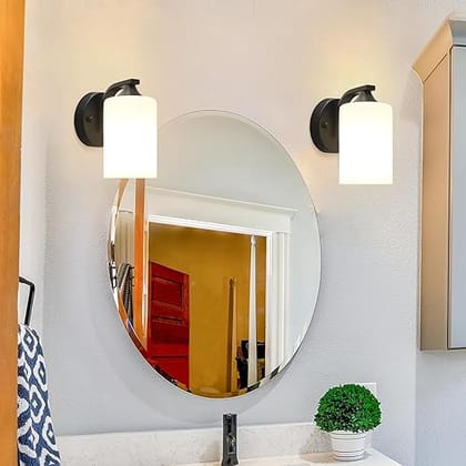 Wall Lights for Living Room Decoration, Wall Lamps for Bedroom, Diwali Home Decoration Items/Bedside/Mirror Side lamp (Metal Black Up & Down Lighting)