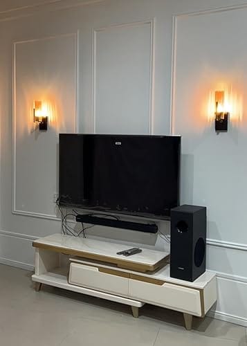 Golden Wall Lights for Home Decoration, Wall Lamps for Bedroom, Up or Down Bedside Wall Lights Pack of 1